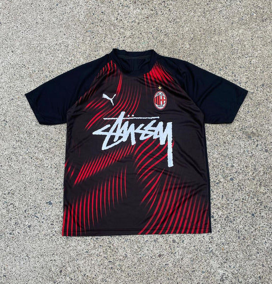 CUSTOM FOOTBALL JERSEY - “AC MILAN” EDITION - BLACK/RED